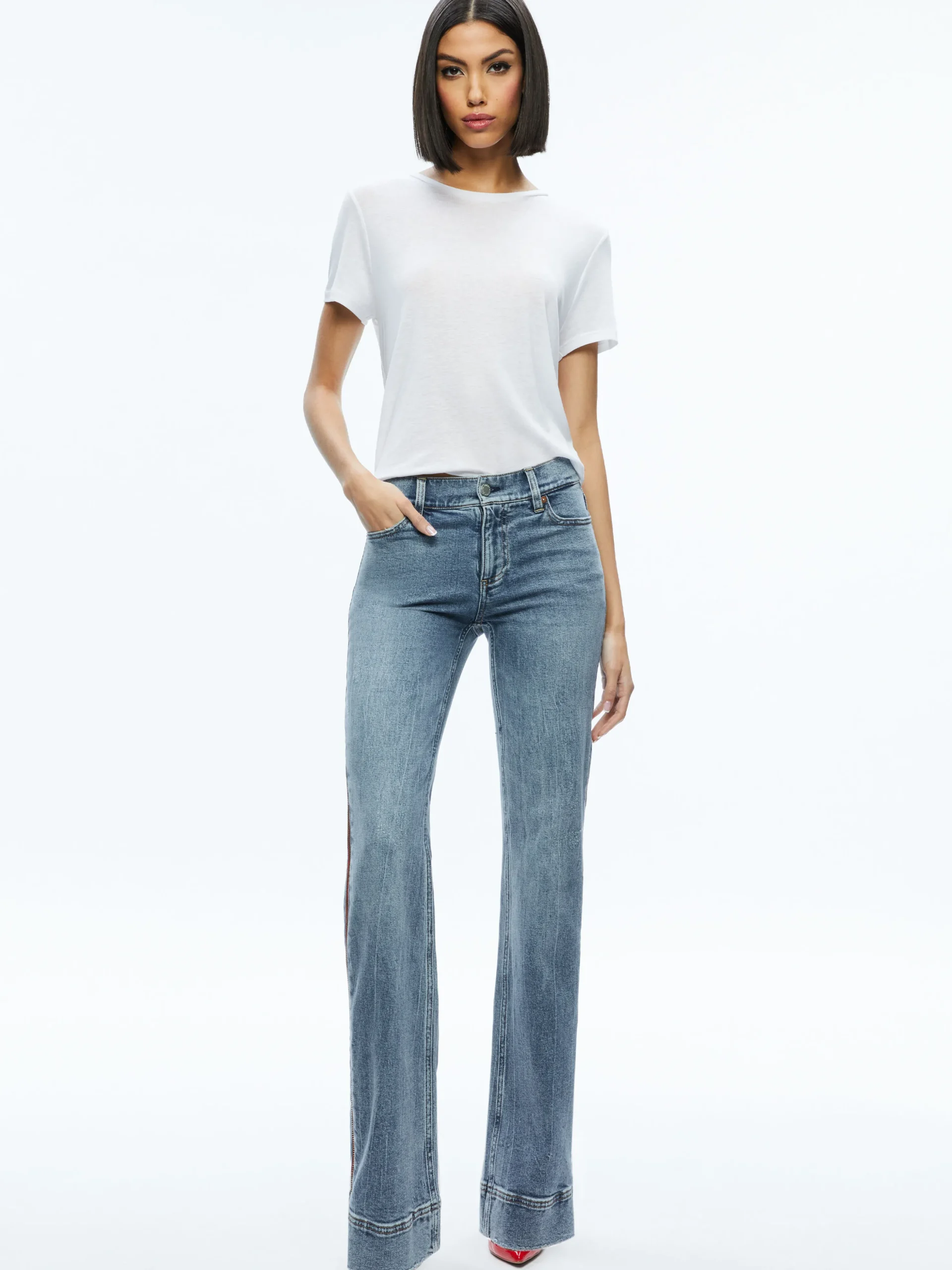 REY SIDE ZIPPER WIDE LEG JEAN