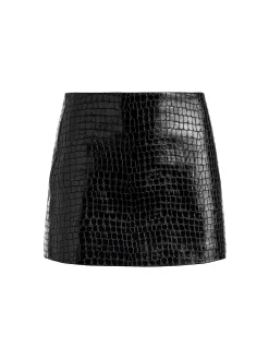 RUBI VEGAN LEATHER CROC MINI SKIRT