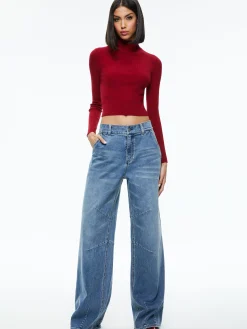SENAIDA CROPPED MOCK NECK PULLOVER