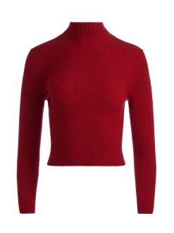 SENAIDA CROPPED MOCK NECK PULLOVER