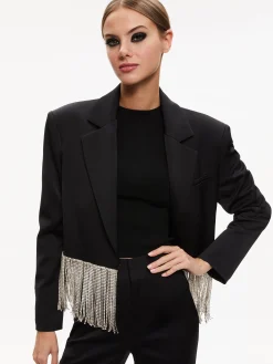 SHAN CRYSTAL FRINGE BLAZER