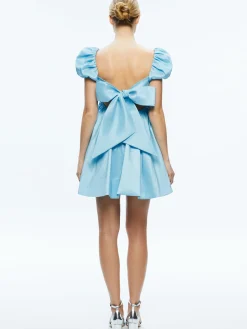 SHARILYN BUBBLE SLEEVE TIE BACK MINI DRESS