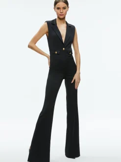 SHOSHANNA SLEEVELESS TUXEDO JUMPSUIT