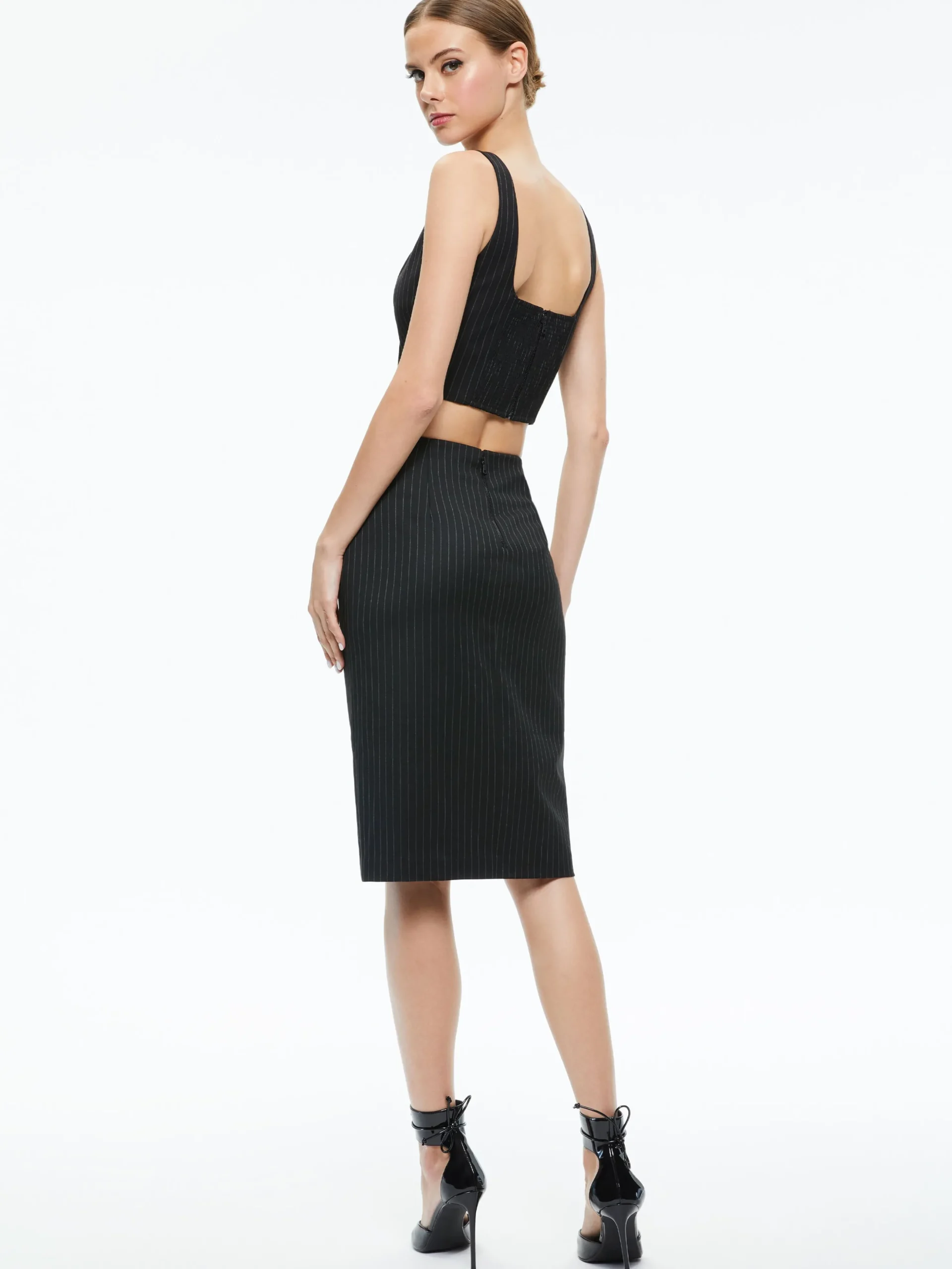 SIOBHAN FRONT WRAP MIDI SKIRT