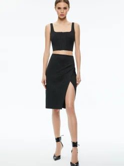 SIOBHAN FRONT WRAP MIDI SKIRT