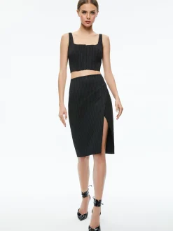 SIOBHAN FRONT WRAP MIDI SKIRT