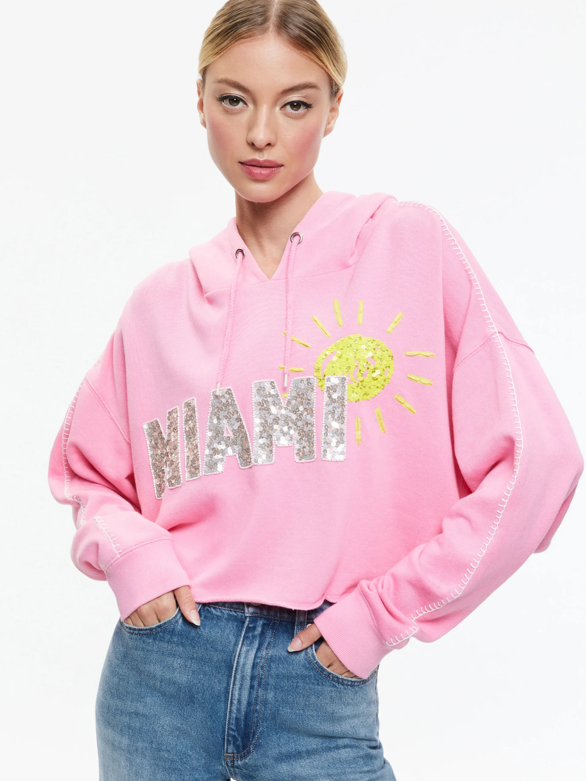 SUNNY BOXY CROPPED HOODIE