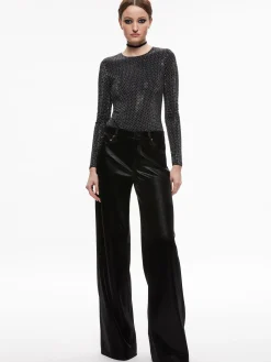 TAEYN EMBELLISHED CREW NECK BODYSUIT
