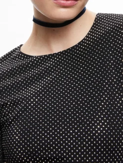 TAEYN EMBELLISHED CREW NECK BODYSUIT