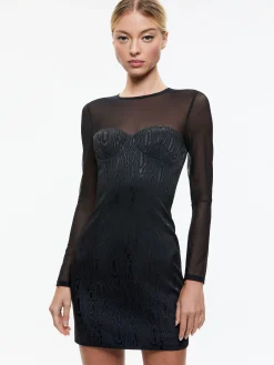 TAKAKO MESH CREW NECK MINI DRESS