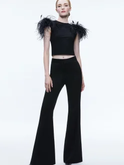 TAMICA FEATHER DETAIL TOP
