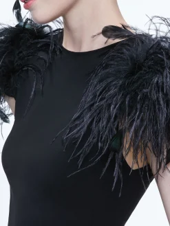 TAMICA FEATHER DETAIL TOP