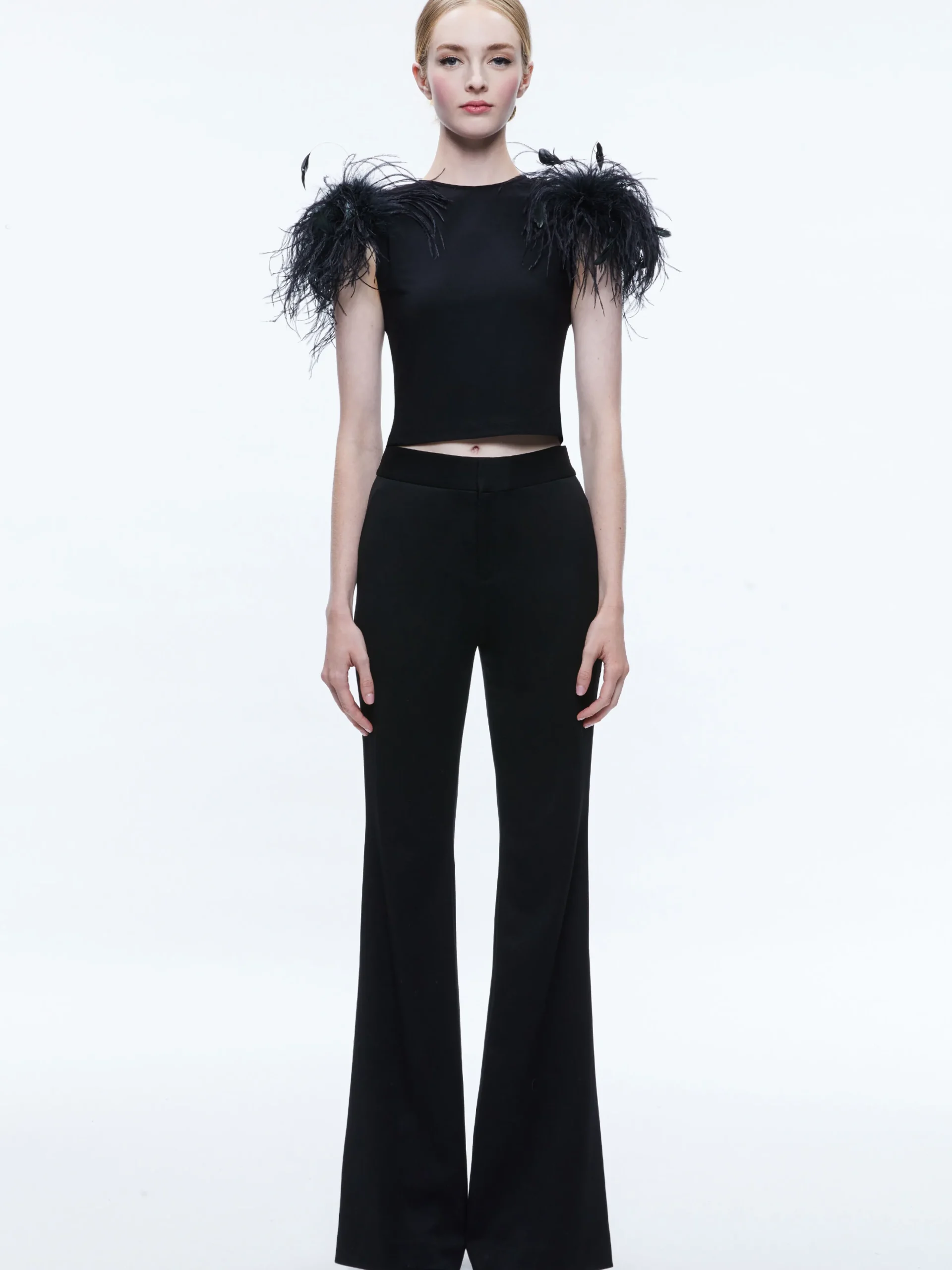 TAMICA FEATHER DETAIL TOP