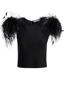 TAMICA FEATHER DETAIL TOP