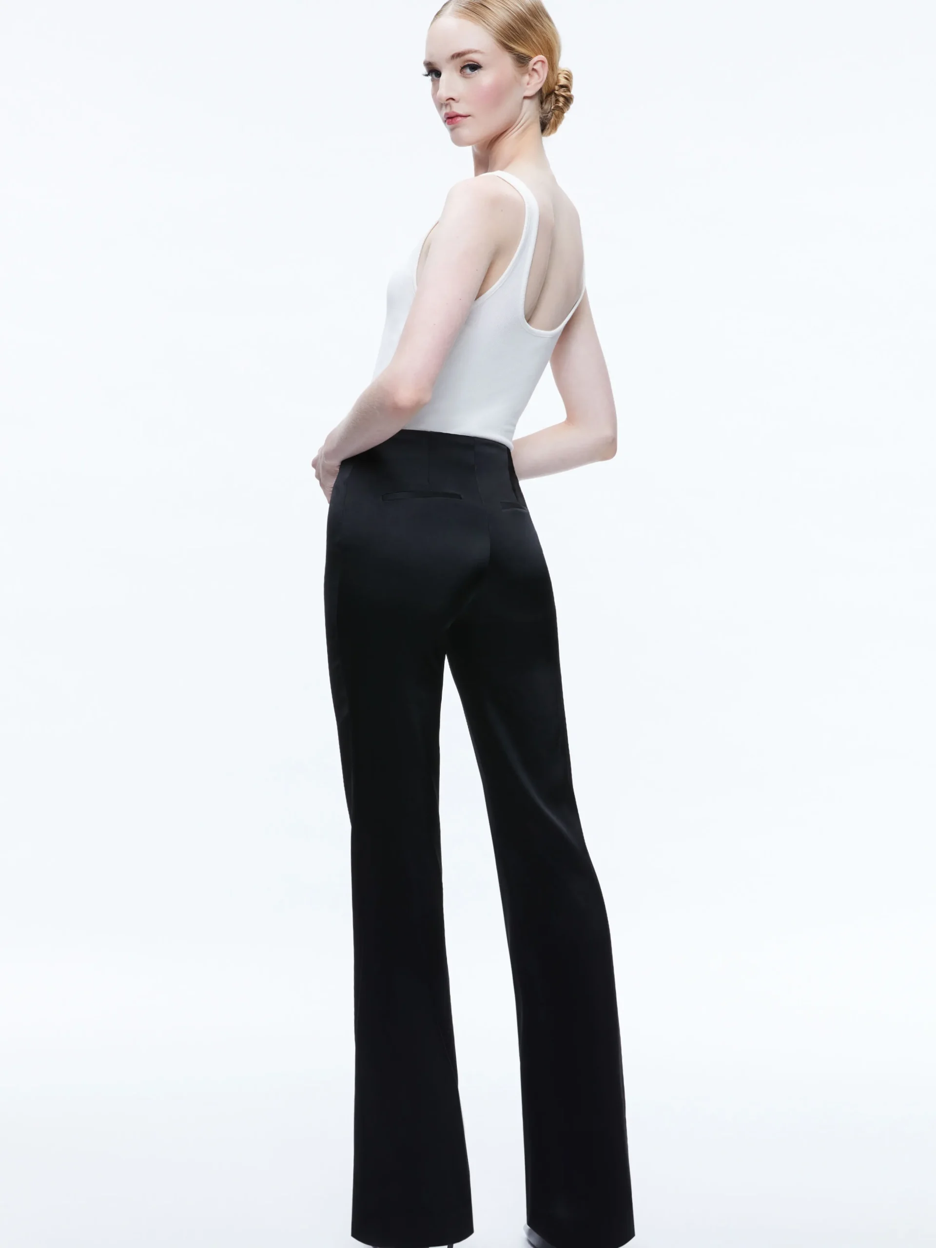 TEENY SATIN BOOTCUT PANT
