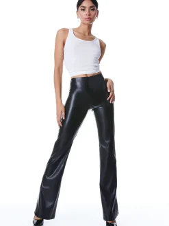 TEENY VEGAN LEATHER SIDE SLIT PANT