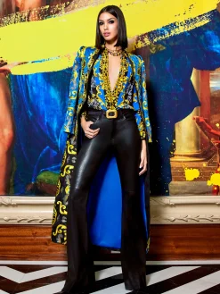 THOMAS EMBROIDERED MAXI COAT