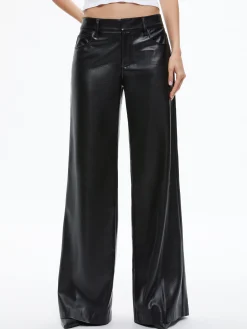 TRISH VEGAN LEATHER WIDE LEG PANT