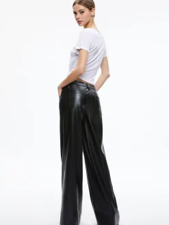 TRISH VEGAN LEATHER WIDE LEG PANT