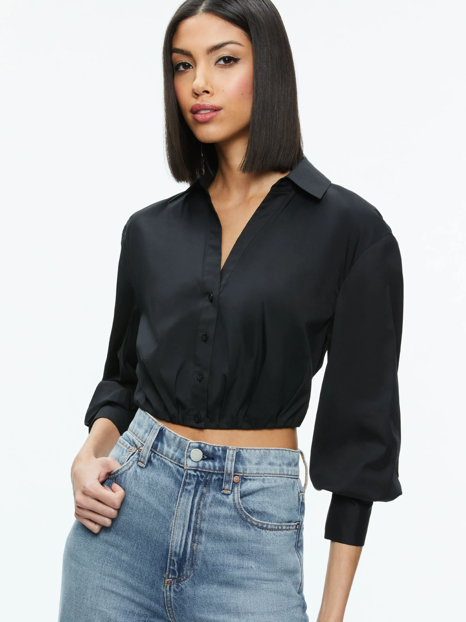 TRUDY CROPPED BUTTON DOWN