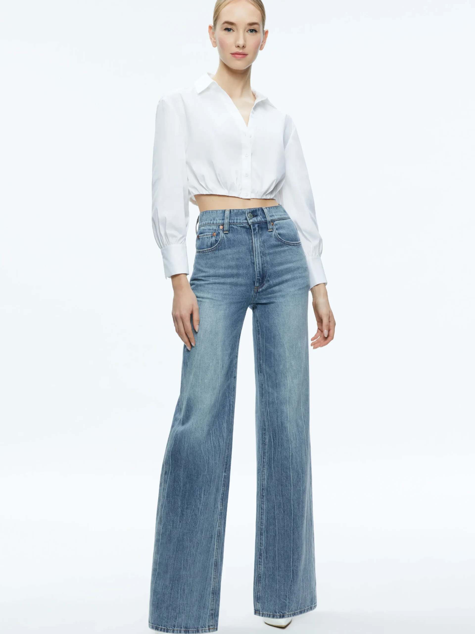 TRUDY CROPPED BUTTON DOWN
