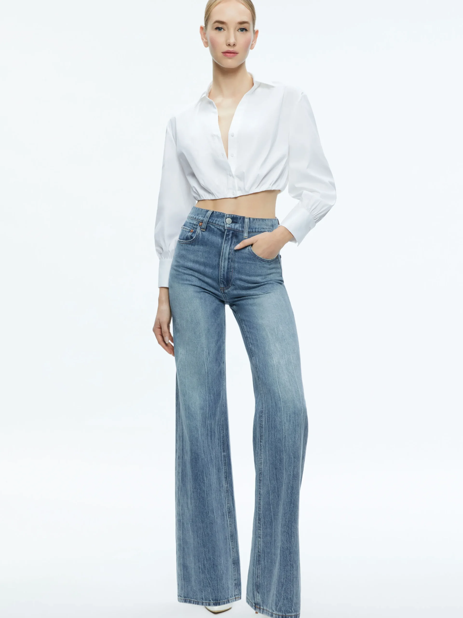 TRUDY CROPPED BUTTON DOWN