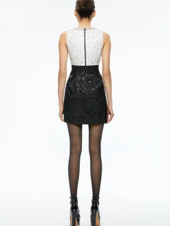 TRUE EMBELLISHED BODICE MINI DRESS