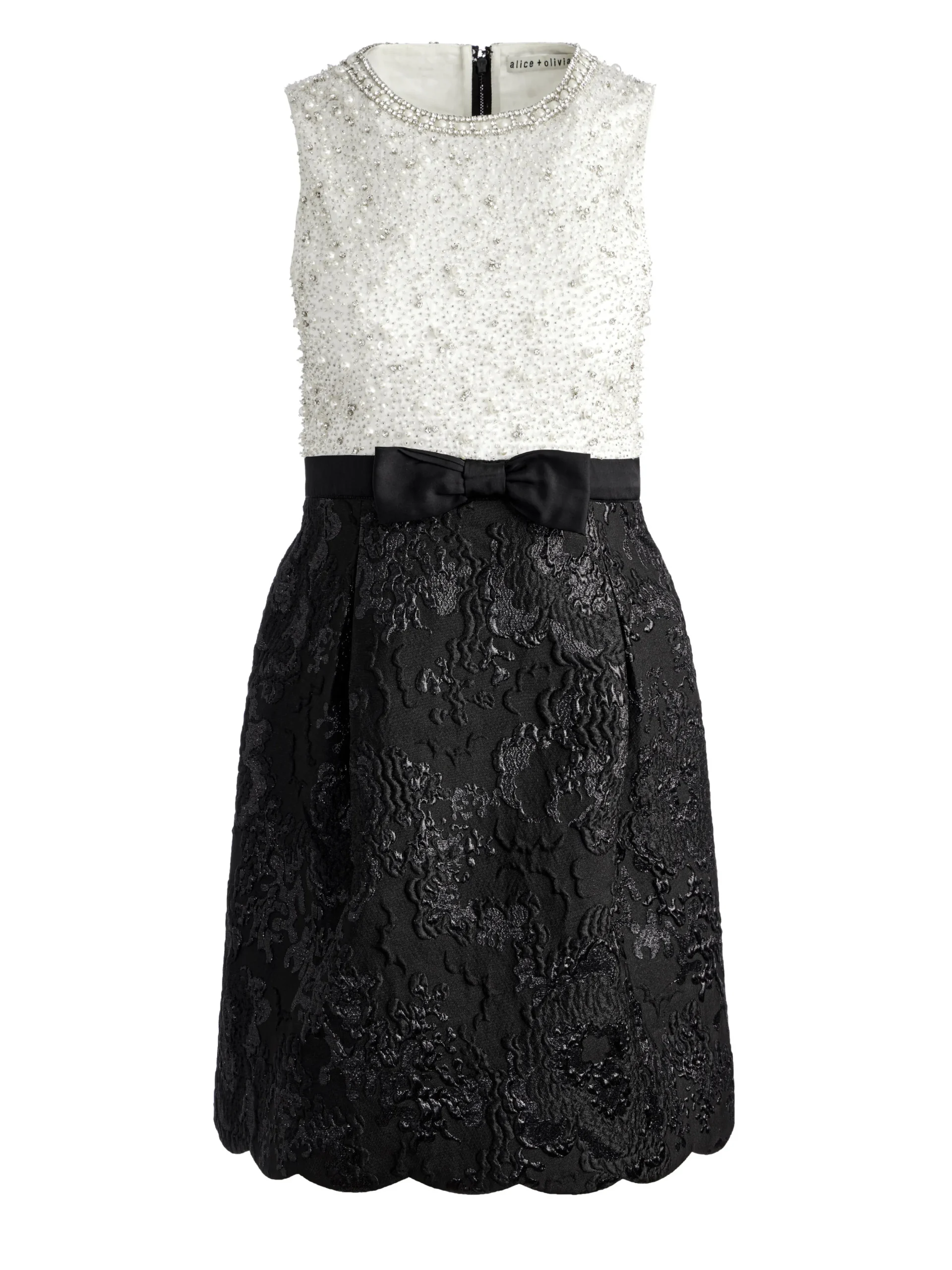 TRUE EMBELLISHED BODICE MINI DRESS