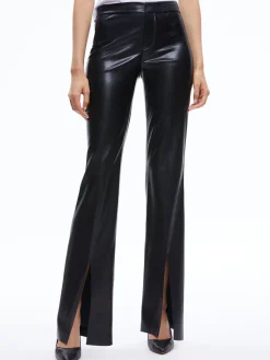 WALKER VEGAN LEATHER FRONT SLIT PANT