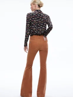 WILLA PLACKET TOP WITH PIPING