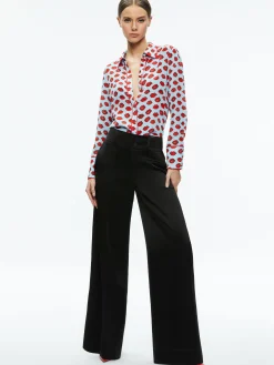 WILLA PLACKET TOP WITH PIPING