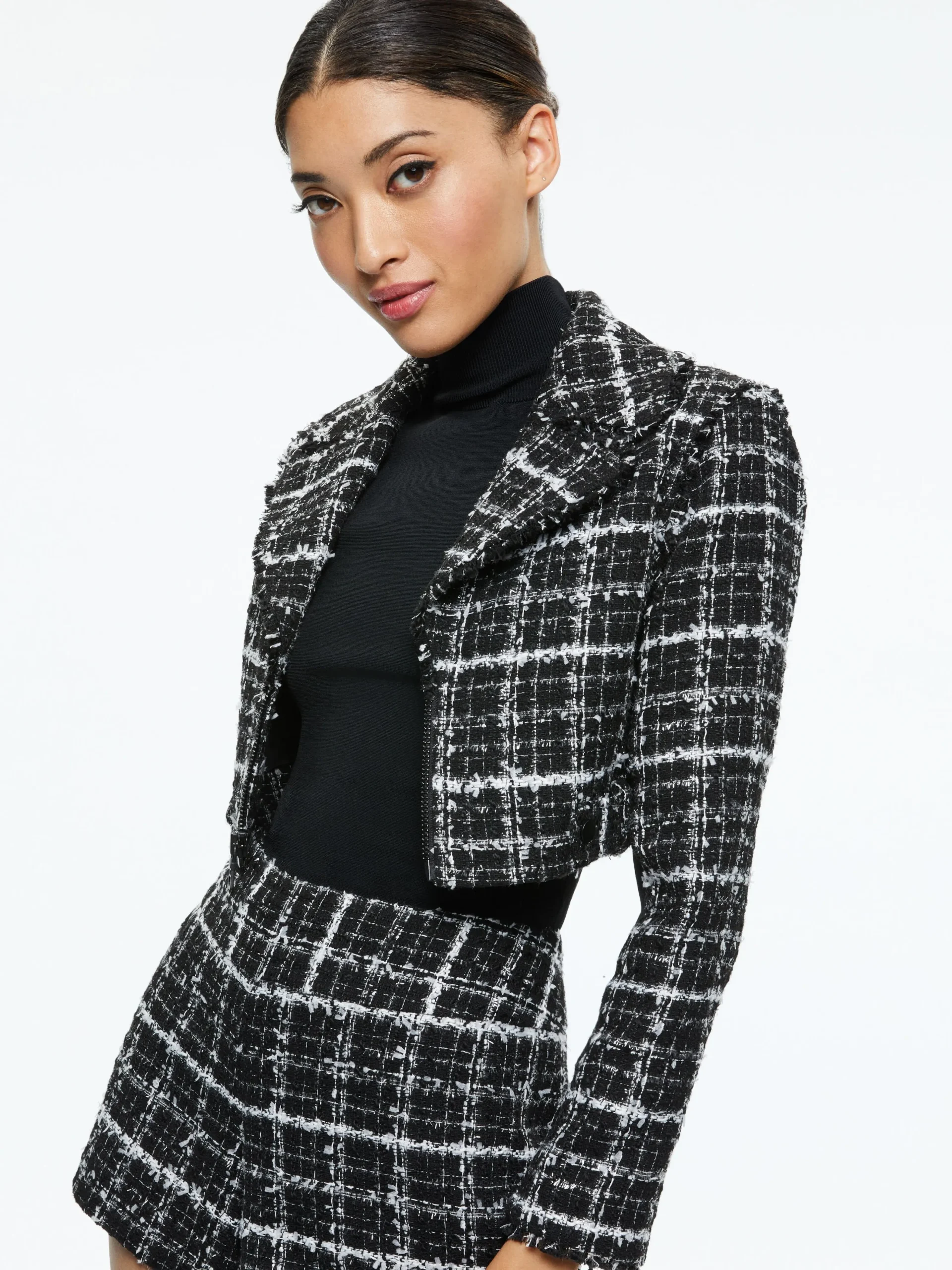 YARDLEY CROPPED FRAY HEM JACKET