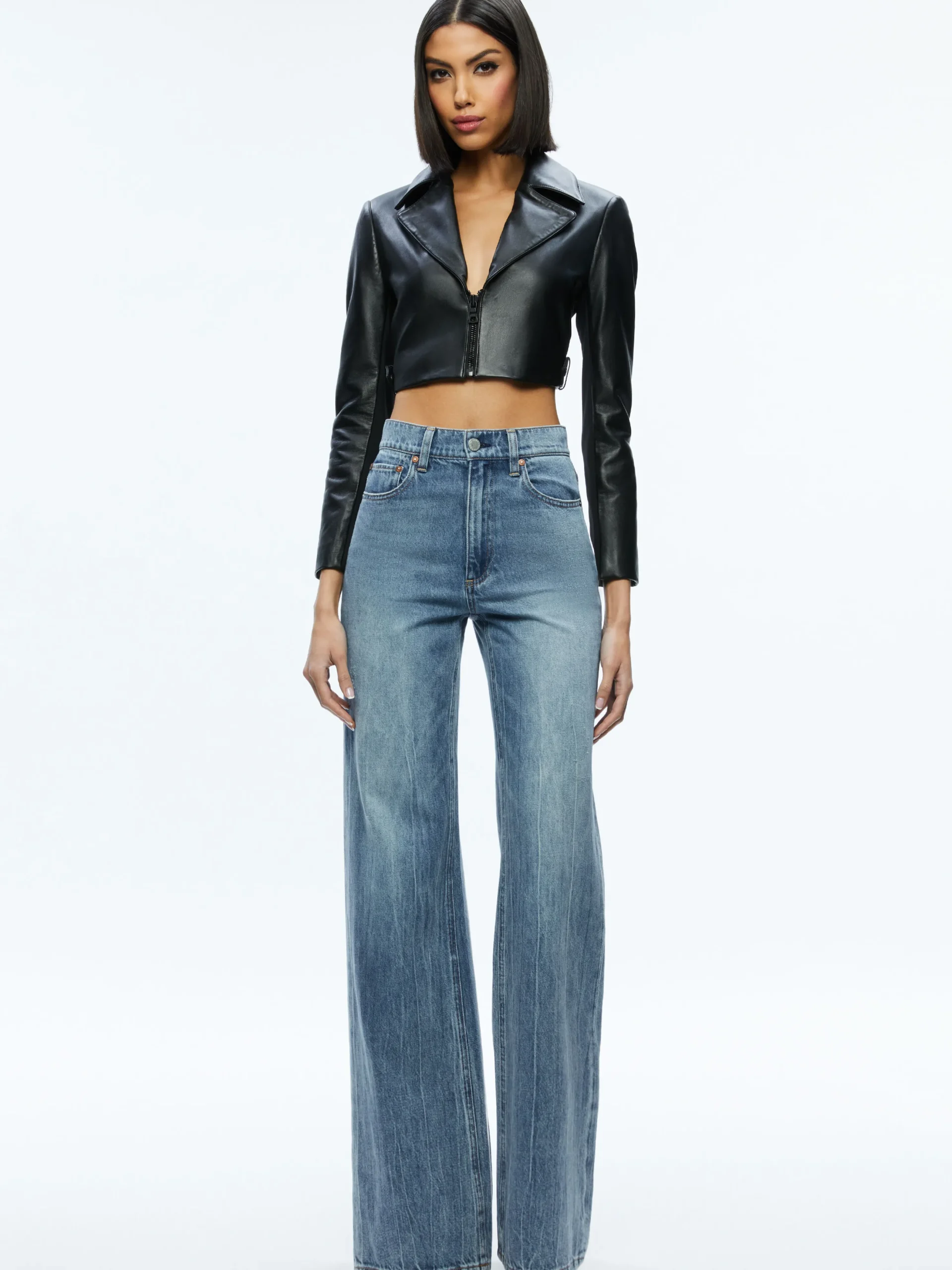 YARDLEY LEATHER CROPPED JACKET